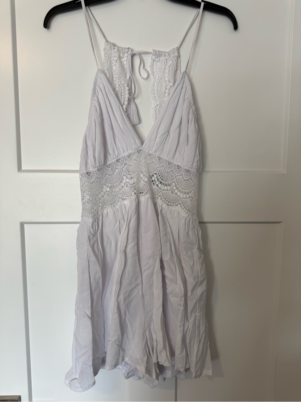 Blue Rain White Lace-Trim Chemise Slip